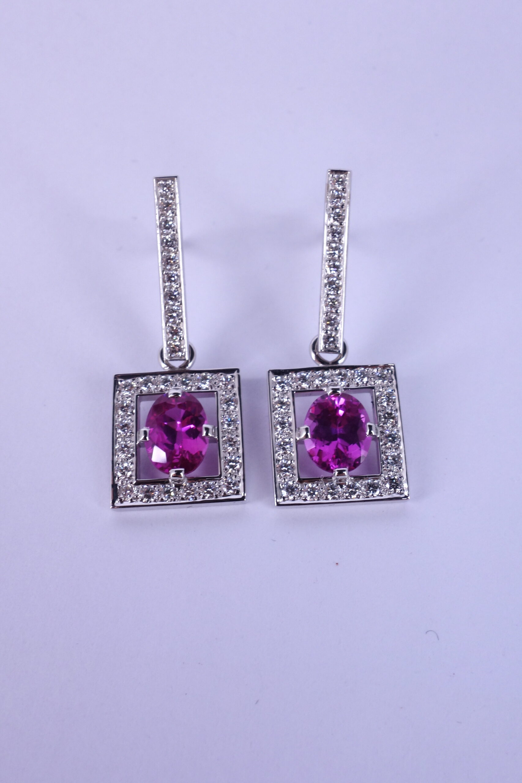 boucles d'oreilles tiges diamants