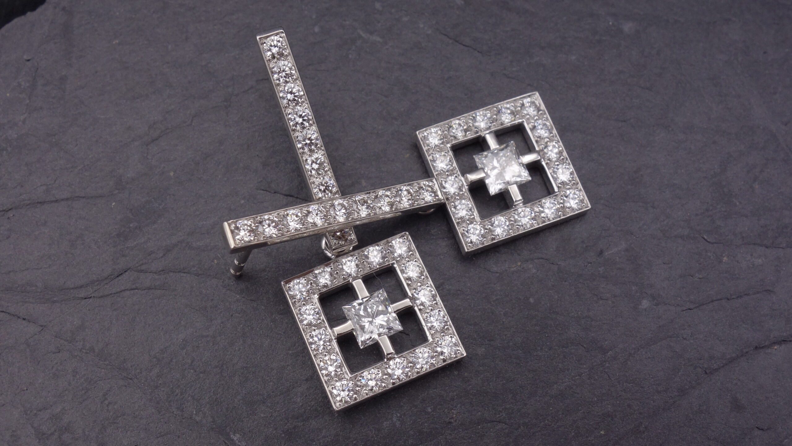 boucles d'oreilles tiges diamants