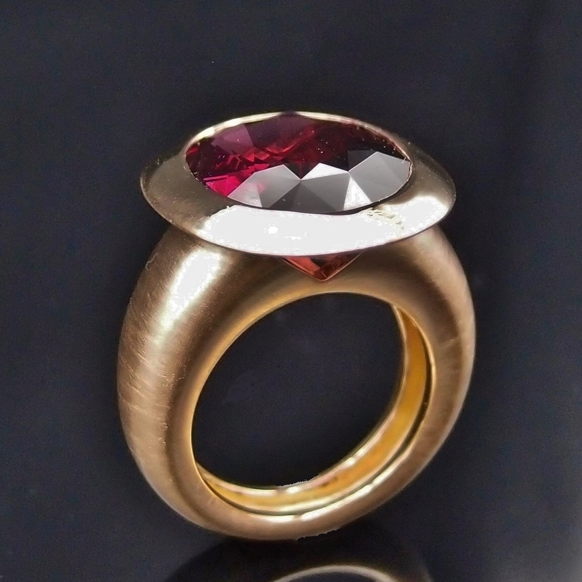 bague or jaune rhodolite