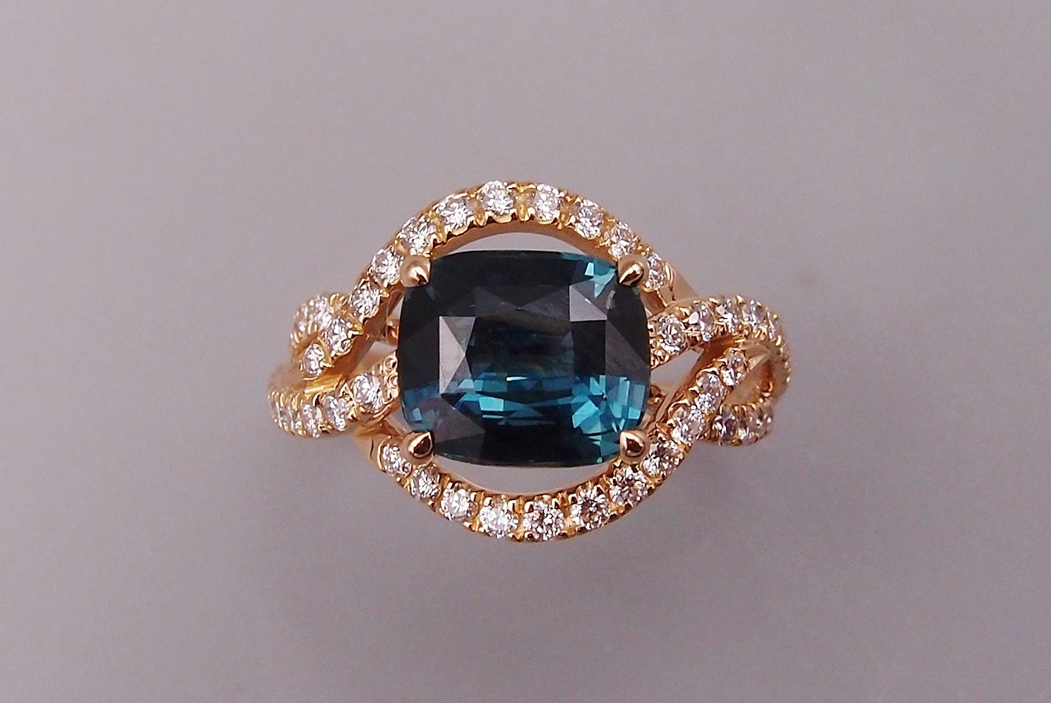 Bague vert bleu