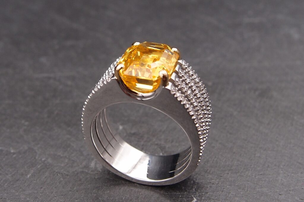 bague saphir jaune