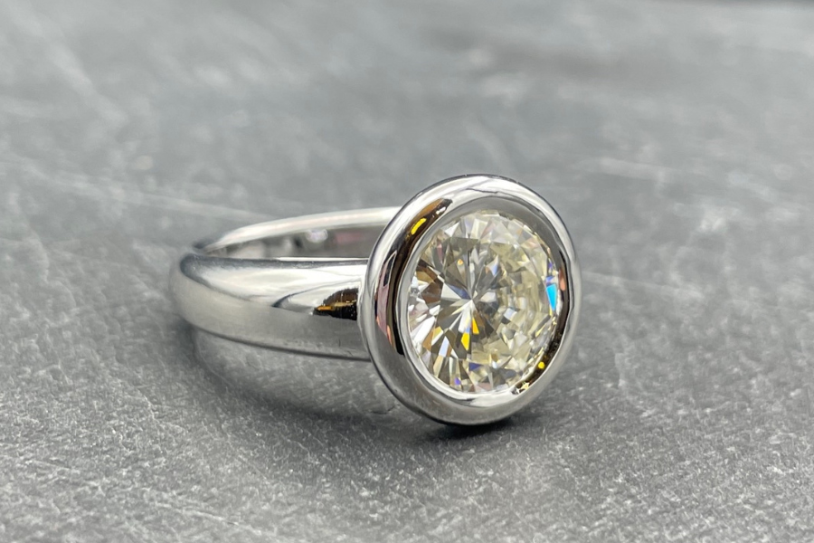 BAGUE SOLITAIRE MODERNE